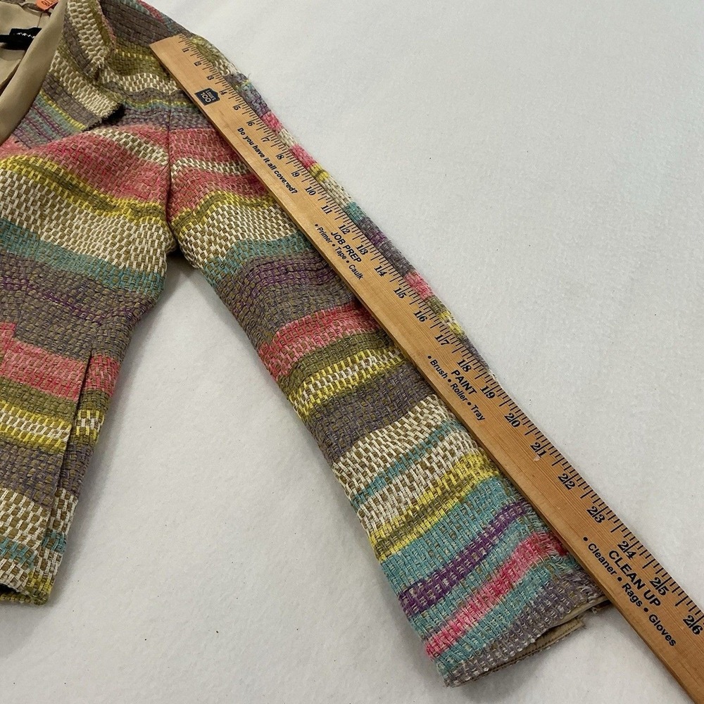 Akris Linen Blend Pastel Stripe 2 pc Suit Jacket Skirt Classic Chic Swiss Artsy - Picture 15 of 16